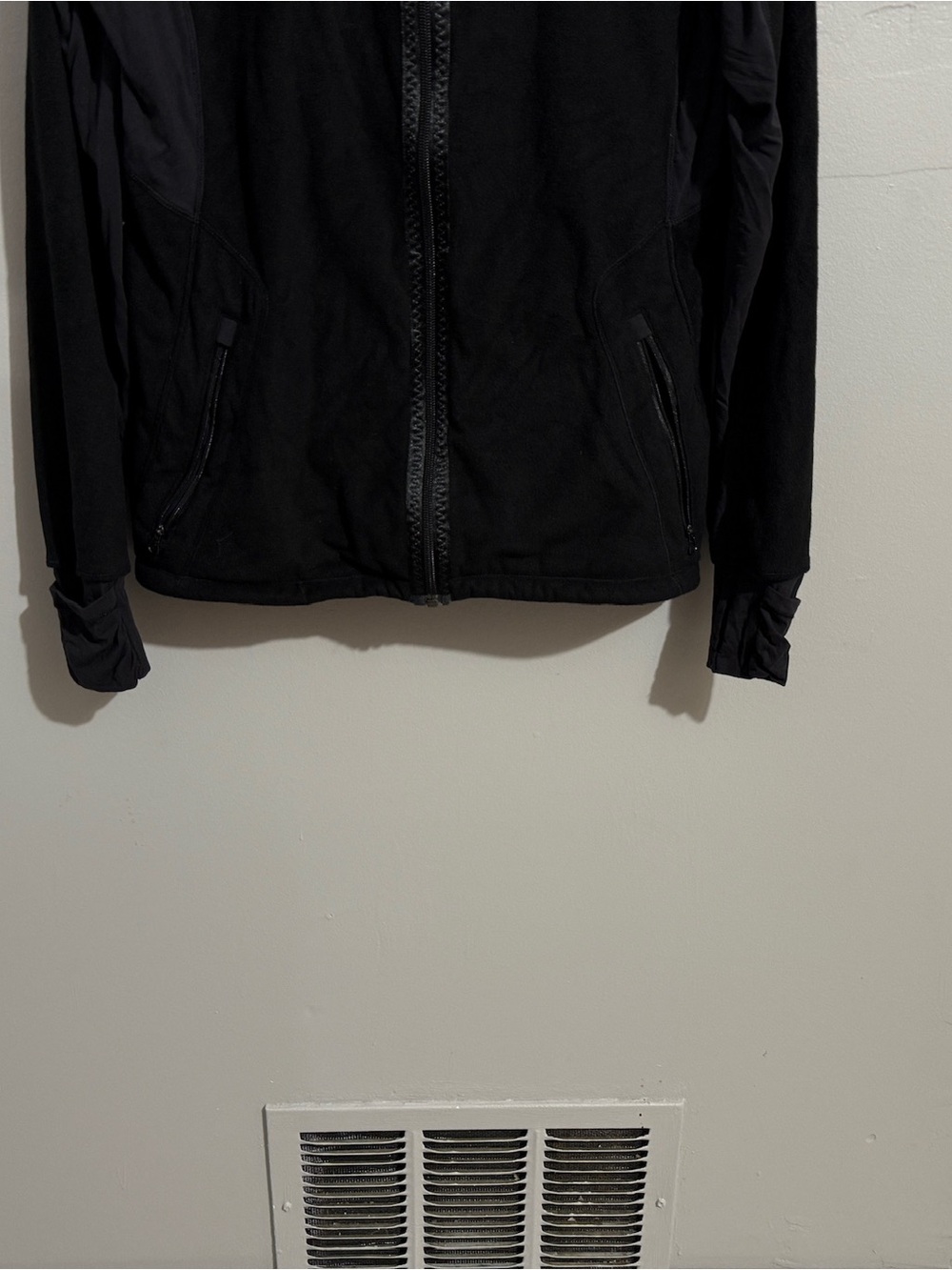 Lululemon Jacket Womens 12 Black Full Zip Fleece Lined Collar Running Athletic - Picture 3 of 12